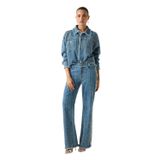 Guess TOKYO MAVİ KADIN DETAYLI WIDE LEG JEAN PANTOLON, 29, 5263, Blue, Kadın