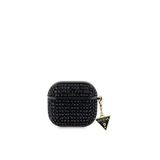 Guess Üçgen Logo Süslü Taş Kaplamalı Apple 4. Nesil Uyumlu Airpods Kılıfı - Siyah