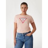 Guess Üçgen Logolu Kadın T-shirt, Pembe, 3XL Beden