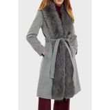 Guess Valerie Yün Karışımlı Regular Fit Çıkarılabilir Yumuşak Tüy Yakalı Kaban 4BGL099957 Bayan Kaban 4BGL09 9957Z FJ5A - 42 - Gri
