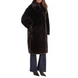Guess Vanna Regular Fit Kruvaze Yaka Uzun Suni Kürk Kaban W5BL95WJ110 Bayan KABAN W5BL95 WJ110 G1H3