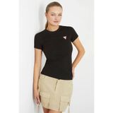Guess W2YI44J1314-JBLK Bisiklet Yaka Siyah Kadın T-shirt