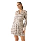 GUESS W6RK90 WF1T2 Kadın Elbiseleri, Bej Desenli, S
