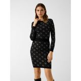 Guess W6RR66Z3JD2 Ls Cn Rhinestones 4g Kadın Kazak - Siyah - XL