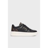 Guess Welli 4g Logolu Deri Sneaker Ayakkabı FLFWLLPEL12 Bayan Ayakkabı Flfwll PEL12 Blkbr - 2J9-Siyah