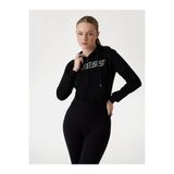 Guess Yapay Elmas ve Logolu Kapüşonlu Sweatshirt, M, V5GQ10KCRP0, Siyah, kadın