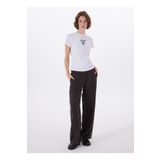 Guess Yüksek Bel Bol Kesim Siyah Kadın Pantolon ENORA STRAIGHT PANT - ECO VI SHINY