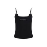 Guess Yuvarlak Yaka Düz T-Shirt Ortensia Aktif Top, XS, 5003301999, Siyah, Kadın