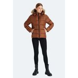 Guest Kadın Kapüşonlu Şişme Taba Mont & Kaban ST23JK020-333 - Kahverengi - 2XL