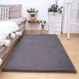 GueTTO Kabarık 30 mm Yüksek Havlı Suni Tavşan Kürk Halı, Modern Tüylü Kaymaz Alan Halısı, Yatak Odası, Oturma Odası, Kreş ve Ev Dekorasyonu için Rahat Peluş Paspas, Koyu Gri, 200 x 200 cm