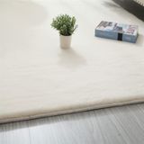 GueTTO Peluş Paspas Bej Tavşan Kürkü Kalın Tüylü Halı Kaymaz Alt Başucu Kanepe Yatak Odası Çocuk Ev Dekorasyonu için, Bej, 200 x 400 cm