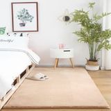 GueTTO Peluş Paspas Bej Tavşan Kürkü Kalın Tüylü Halı Kaymaz Alt Başucu Kanepe Yatak Odası Çocuk Ev Dekorasyonu için, Deve, 140 x 200 cm