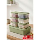 Gugga Senna - 7'li Saklama Kabı Kahvaltılık Çerezlik Organizer Set - Yeşil