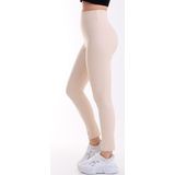 Gugus Mat Suni Deri Tayt Içi Şardonlu Yüksek Bel Deri Tayt / Matte Faux Leather Tights Ekru Deri Tayt