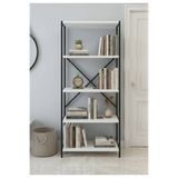 GUİMO Modern Minimal 5 Raflı Metal Kitaplık ve Raflı Dolap çok amaçlı dolaplı Metal
