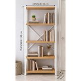 GUİMO Modern Minimal 5 Raflı Metal Kitaplık ve Raflı Dolap Kitaplık Metal-52057-BÇK