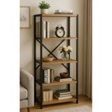 GUİMO Modern Minimal 5 Raflı Metal Kitaplık ve Raflı Dolap Kitaplık Metal-52450-SÇK