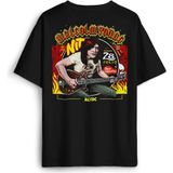 Guitar Malcolm Young Ac/dc Gitar Hard Rock Music Baskılı Oversize T-Shirt Siyah Unisex Tişört - 2XL