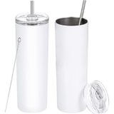 Guiwuu 30 Oz Sıska Paslanmaz Çelik Bardak, Kapaklı Çift Duvar Ince Yalıtımlı Bardak, Pipetli Sıska Bardaklar, Beyaz (Yurt Dışından)