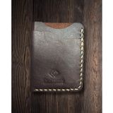 Guizzmo Leather Everyday Carry Minimalist El Yapımı Deri Kartlık, 3 Yuvalı Cüzdan, Mumlu Polyester Dikiş, Kahverengi