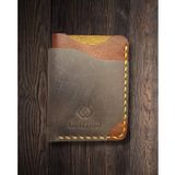Guizzmo Leather Everyday Carry Minimalist El Yapımı Deri Kartlık, 3 Yuvalı Cüzdan, Mumlu Polyester Dikiş, Pueblo Kahverengi