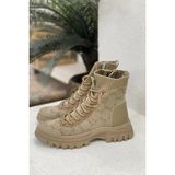 Guja 24K310-22 ÖRME TRİKO BOĞAZLI SNEAKER SPOR AYAKKABI KADIN - Camel