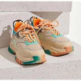 Guja 24Y402 Bej Kadın İthal Taşlı Yüksek Taban Premium Sneaker Spor Ayakkabı