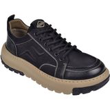 Guja 25K552 Hafif Yüksek Taban Deri Sneaker Erkek Ayakkabı - Siyah