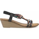 Guja 25Y151-6 Siyah Kadın Taşlı Dolgu Topuk Sandalet