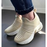 Guja 25Y300-8 Bej Kadın Gizli Dolgulu Yüksek Air Taban Premium Sneaker Spor Ayakkabı