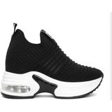 Guja 25Y300-8 Kadın Gizli Dolgulu Yüksek Air Taban Premium Sneaker Spor Ayakkabı - Siyah