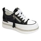 Guja 25Y423-4 Gizli Dolgu Taş Sargılı Kadın Sneaker Ayakkabı - Siyah