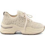 Guja 26K303-5 Kadın Yüksek Taban Taşlı Sneaker Spor Ayakkabı - Bej