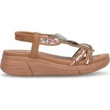 Guja 26Y154-2 Kadın Taşlı Düz Sandalet Camel