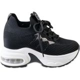 Guja 26Y300-1 Gizli Dolgu Yüksek Taban Kadın Sneaker Spor Ayakkabı - Siyah
