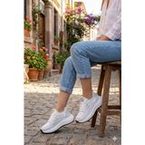 Guja 26Y301 Rahat Taşlı Tekstil Günlük Spor Sneaker Kadın Ayakkabı - Beyaz
