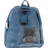 Guja C1079 Kadın Taşlı Ithal Denim Sırt Çantası - Standart - Mavi