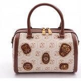 Guja C2513 Ithal Premium Monogram Desenli Kadın Speedy El ve Omuz Çantası - Bej - Tek Ebat