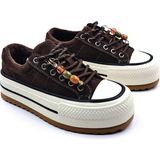 Guja G26K3661 Hakiki Süet Deri 4 cm Yüksek Taban Kadın Kahverengi Sneaker Spor Ayakkabı