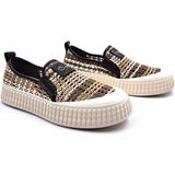 Guja G26Y313 Örgü Hasır Detaylı Slip-On Bağcıksız Kahverengi Kadın Sneaker Ayakkabı