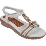 Guja GJ-24Y120-4 Beyaz Taş Detaylı Comfort Kadın Sandalet