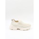 Guja Ithal Dolgu Tabanlı Triko Sneakers Kadın Spor Ayakkabı GJ497 Bej