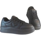 Guja Kadın Deri Sneaker Bağcık Kapamalı Kalp Detaylı Peluş Iç Astarlı Günlük Ayakkabı - Siyah