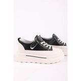 Guja Kadın Hakiki Deri Dolgu Taban Gizli Topuklu Sneaker Siyah