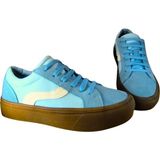 Guja Kadın Ithal Kumaş Kauçuk Taban Bağcık Kapamalı Nefes Alabilir Sneakers - Mavi