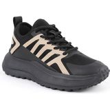 Guja Kadın Sneaker Kalın Taban Tırtıklı Dişli Taban Rahat Günlük Yürüyüş Spor Ayakkabı 317-1 - Siyah
