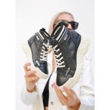 Guja Matter Deri Ithal Kadın Sneaker Bot G092 - Siyah - Krem