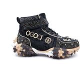 Guja Özel Tasarım Taşlı ve Bilekli Siyah Renk Kadın Sneaker G24K351