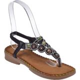 Guja Parmak Arası Taşlı Kadın Sandalet GJ-15012 Siyah