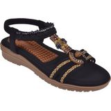 Guja Taş Detaylı Comfort Kadın Sandalet GJ-24Y120-4 Siyah